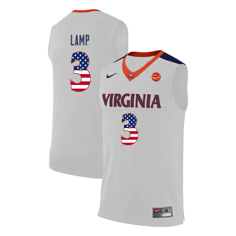 Men Virginia Cavaliers #3 Jeff Lamp College Basketball USA Flag Fashion Jerseys-White - Click Image to Close